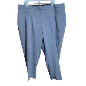 APT 9 Pants Womens 20W Gray Solid Stretch Cropped Dress Trousers Bottoms